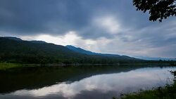 Time-lapse of Cloud Moving over the lake in Chiang Mai Thailand Stock Footage