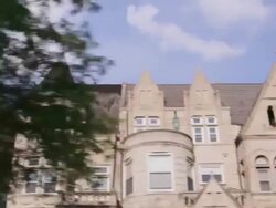 SIDE POV Chicago South Side greystone apartments day Stock Footage