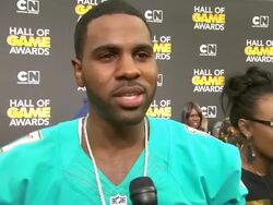 INTERVIEW - Jason Derulo on Valentine's Day gifts for Jordin Sparks at Cartoon Network Hosts Fourth Annual Hall Of Game Awards Stock Footage