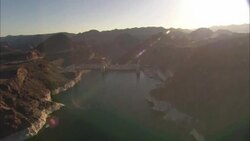 Bright sunlight shines down on Lake Mead and the Colorado River. Stock Footage