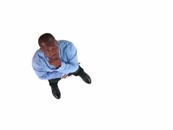 HD CRANE: Confident Manager Stock Footage