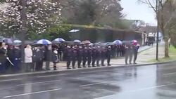CELAN : Military civilians honor hero French gendarme in Paris News Clip