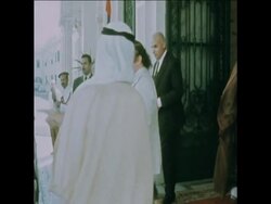 SYND 21 7 75 SADAT WITH KING KHALID BIN ABDUL AZIZ OF SAUDI ARABIA News Clip
