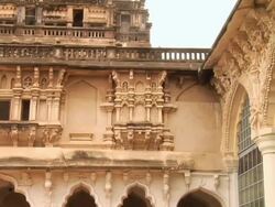  MS PAN View of Thanjavur Palace / Thanjavur, Tamil Nadu, India Stock Footage