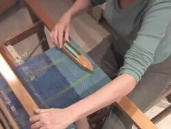 HD Woman Weaving With Loom 2 Stock Footage