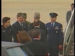 USA - Clinton departs from Little Rock News Clip