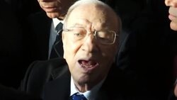 Favourite to win presidential runoff, Beji Caid Essebsi, comments at polling station News Clip