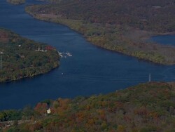 WS AERIAL View of Connecticut River / Connecticut, United States Stock Footage