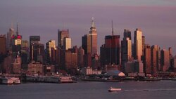 Manhattan, view of Midtown Manhattan across the Hudson River, New York, United States of America Stock Footage