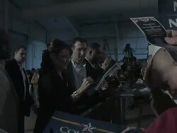 October 2009 MS PAN ZI Republican vice-presidential candidate, Sarah Palin, with her husband Todd Palin greeting supporters and signing autographs during presidential campaign/ York, Pennsylvania, USA/ AUDIO Stock Footage