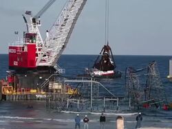 Iconic Jet Star Roller Coaster Damaged By Hurricane Sandy Torn Down Stock Footage