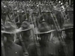 B/W close up of soldiers marching past camera in parade / Vicksburg, Mississippi / NO SOUND Stock Footage
