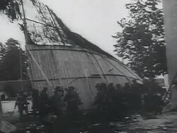 MS German tanks, side-cars, ground to air missiles dropping from nazi bomber AUDIO / Russia Stock Footage