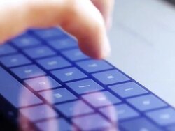 typing on touch screen digital tablet Stock Footage