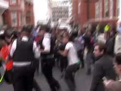 Police Clash with Protesters Outside Embassy News Clip