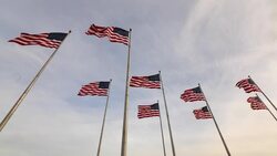 Flags, Liberty State Park, New Jersey, New York, USA Stock Footage