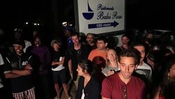 Migrants sing for freedom in Ventimiglia Stock Footage