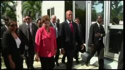 Brazilian President Rouseff makes her first visit to Haiti News Clip