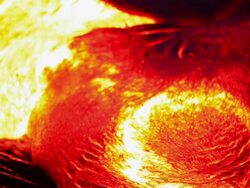 Volcanic lava Flowing at night Stock Footage