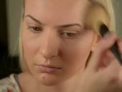 Woman Make-up Stock Footage