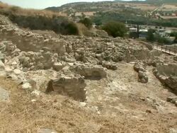 MS PAN Neolithic archeological site, UNESCO World Heritage Site / Choirokoitia, Cyprus Stock Footage
