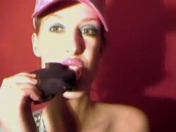 Girl Eating Doll Stock Footage