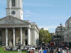 London St. Martin-in-the-Fields And The Strand Street Stock Footage
