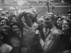 Crowds Celebrating VJ Day in New York Stock Footage