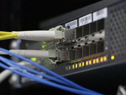 telecommunication data exchange device flickering Stock Footage