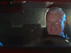 HD DOLLY: Senior Couple Driving Home At Night Stock Footage