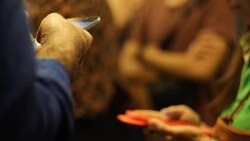 Crowded people in the mass public transportation using their phone Stock Footage