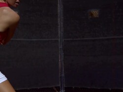 SLO MO, CU, Young woman playing tennis, Santa Barbara, California, USA Stock Footage