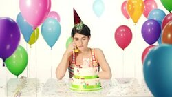 Sad woman on her birthday Stock Footage