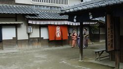 Edo Period Women Walking Down Street Stock Footage