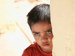 Portrait of a boy crying, Faridabad, Haryana, India  Stock Footage