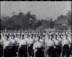 Japan - Amazons in training. News Clip