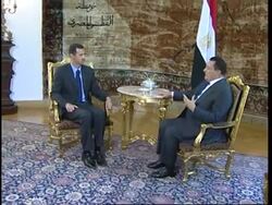 Mubarak and Assad meet in Cairo News Clip