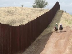 Border Patrol Operates on Arizona-Mexico Border and Liaises With Local Ranchers Stock Footage