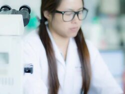 Scientist and bio lab experiment Stock Footage