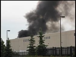 A fire broke out Thursday morning at a chemical plant in the Detroit enclave of Hamtramck,  sending flames and black smoke hundreds of feet into the air.  There's no report so far of any injuries at the plant. News Clip
