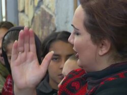 CU Shukria Barakzai explaining to students / Kabul, Kabul Province, Afghanistan Stock Footage