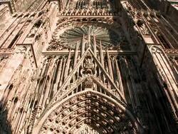 MS  View of  cathedral munster / Strasbourg, Alsace, France Stock Footage