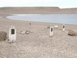 Graves and wreckage on Beechey Island of Franklin's Lost Expedition in 1845 News Clip