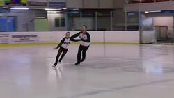 British Pairs Figure Skaters Training at Ice Rink News Clip