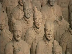 MS Terracotta Warriors, Museum of Qin, Xian, China Stock Footage