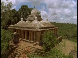 WA Hindu temple in jungle, Bandhavgarh National Park, India Stock Footage