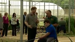 Prince Harry inspecting community angling centre News Clip