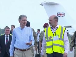 British Foreign Secretary Philip Hammond visits an Ebola treatment centre in Sierra Leone. News Clip