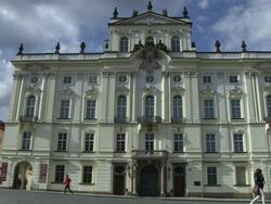 MS View of archiepiscopal castle at prague / Prague, Hlavni mesto Praha, Czech Republic Stock Footage