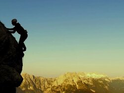 HD: Climbing Just Below The Summit Stock Footage